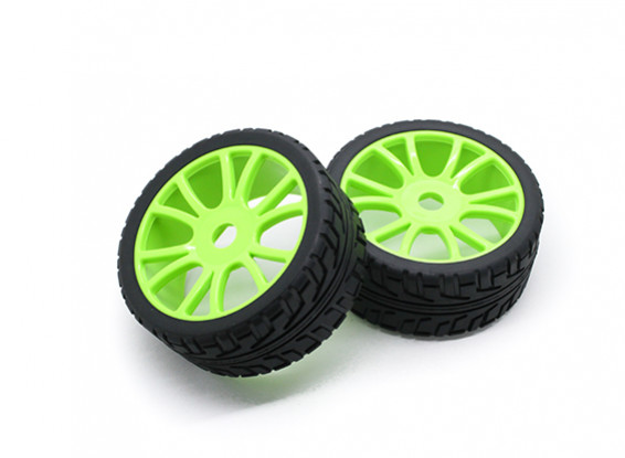 HobbyKing 1/8 Escala de ruedas RX Rally de radios en Y / neumático de 17 mm Hex (verde)