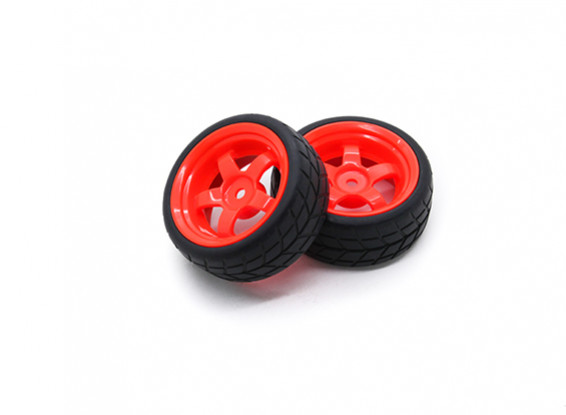 HobbyKing 1/10 rueda / neumático Conjunto VTC 5 radios Trasero (rojo) de 26 mm de coches RC (2pcs)