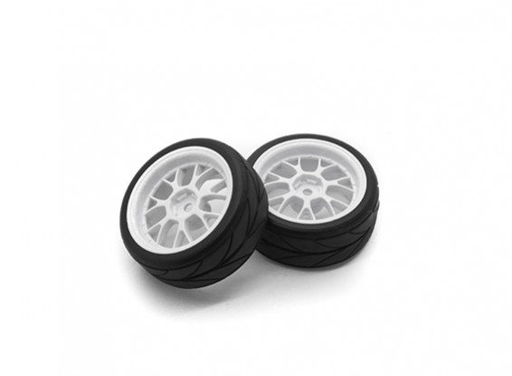 HobbyKing 1/10 rueda / neumático Conjunto VTC Y Spoke (blanco) de 26 mm de coches RC (2pcs)
