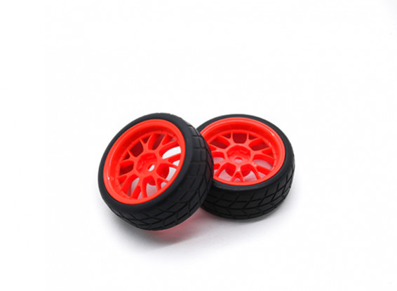 HobbyKing 1/10 rueda / neumático Conjunto VTC Y habló Posterior (rojo) de 26 mm de coches RC (2pcs)