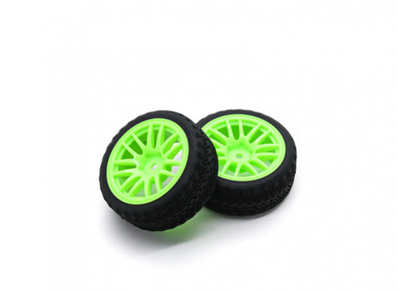 HobbyKing 1/10 rueda / neumático Conjunto VTC Y Spoke (verde) de 26 mm de coches RC (2pcs)