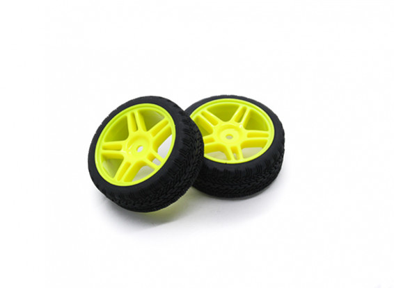HobbyKing 1/10 rueda / neumático Conjunto AF Rally de radios en estrella (amarillo) de 26 mm de coches RC (2pcs)