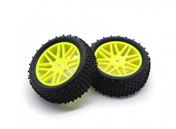 HobbyKing 1/10 Aireador de radios en Y (amarillo) de la rueda / neumático de 12 mm Hex (2 unidades / bolsa)