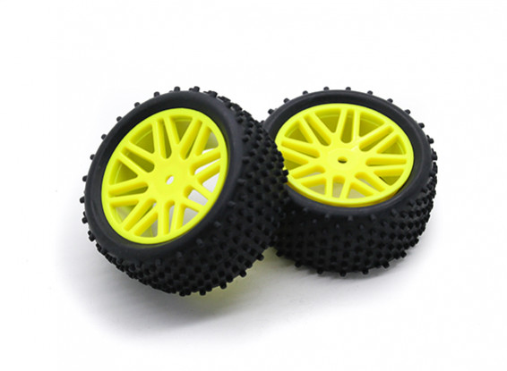 HobbyKing 1/10 Aireador de radios traseros (amarillo) de la rueda / neumático de 12 mm Hex (2 unidades / bolsa)