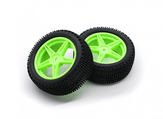HobbyKing 1/10 Gekkota 5 rayos (verde) de la rueda / neumático de 12 mm Hex (2pcs / bolsa)