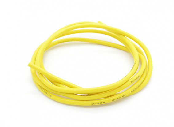 Turnigy Pure-silicona de alambre de 16 AWG 1m (amarillo)