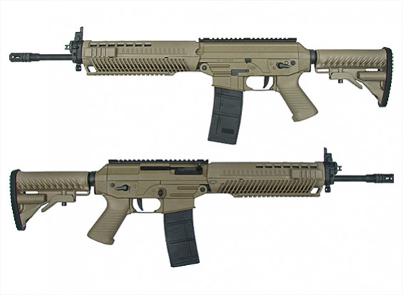 King Arms SIG556 HOLO Full Metal Blowback AEG (tierra oscura)