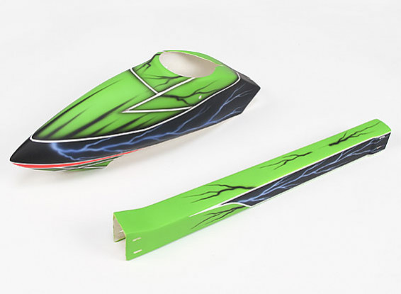 De fibra de vidrio de estilo deportivo de fuselaje para el HK / Trex-450 (verde)