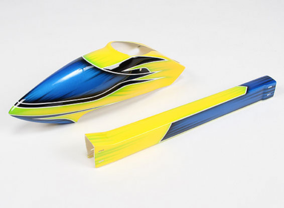 De fibra de vidrio de estilo deportivo de fuselaje para el HK / Trex-450 (amarillo)