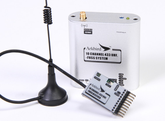 Arkbird 433 MHz Canal 10 UHF módulo FHSS / estación repetidora con receptor
