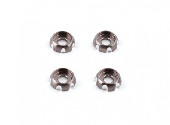 3 mm de aluminio CNC cabeza redonda Lavadora - plata (4pcs)