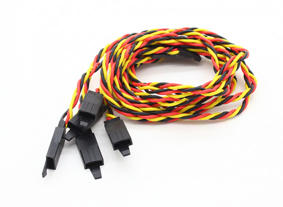 Twisted 45cm Servo Extensión de plomo (JR) con el gancho 22 AWG (5pcs / bolsa)