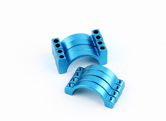 Azul anodizado CNC semicírculo aleación de tubo de sujeción (incl.screws) 20mm