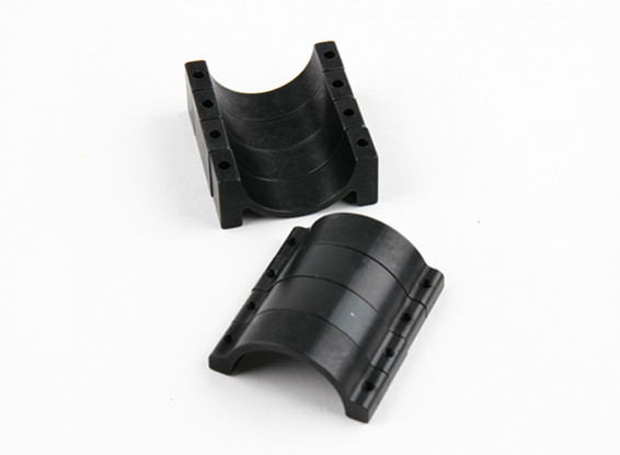 Negro anodizado de doble cara CNC de aluminio tubo de sujeción 25 mm Diámetro