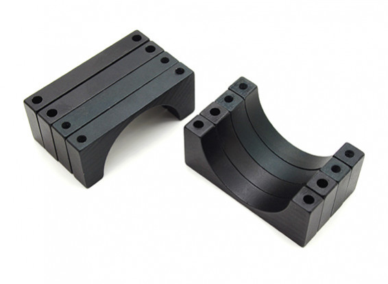 Negro anodizado doble 6mm Sided CNC de aluminio tubo de sujeción 28 mm Diámetro (juego de 4)