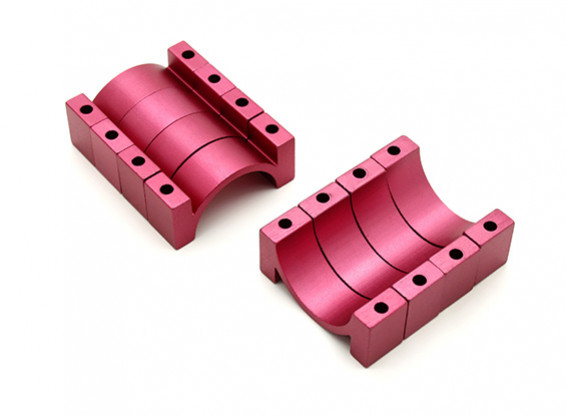 Rojo anodizado CNC tubo de aluminio de 10 mm Diámetro de la abrazadera 22mm