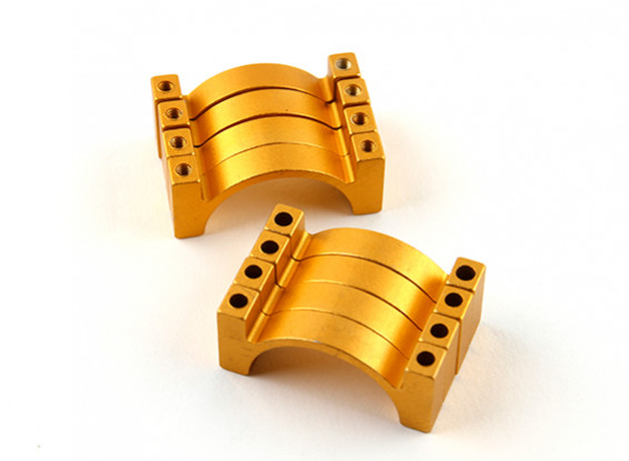 El oro anodizado de doble cara CNC de aluminio tubo de sujeción 25 mm Diámetro