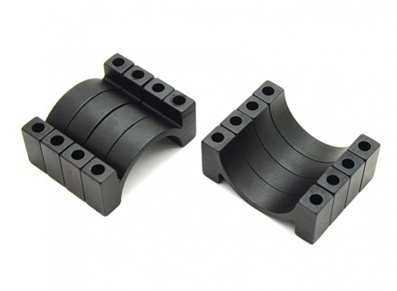 Negro anodizado CNC semicírculo aleación de tubo de sujeción (incl. Tuercas y tornillos) 20mm
