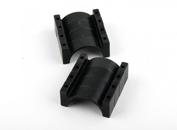 Negro anodizado de doble cara CNC de aluminio tubo de sujeción 25 mm Diámetro