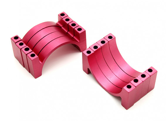 Rojo anodizado CNC aleación semicírculo abrazadera del tubo (incl. Tuercas y tornillos) 30mm
