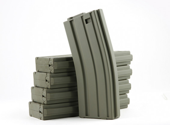 King Arms 120rounds revistas para la serie de Marui M4 / M16 AEG (de color gris oliva, 5pcs / caja)