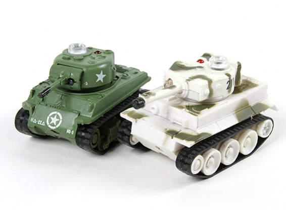 Control de infrarrojos micro tanques de combate Set (M4 Sherman y alemán Tiger 1)