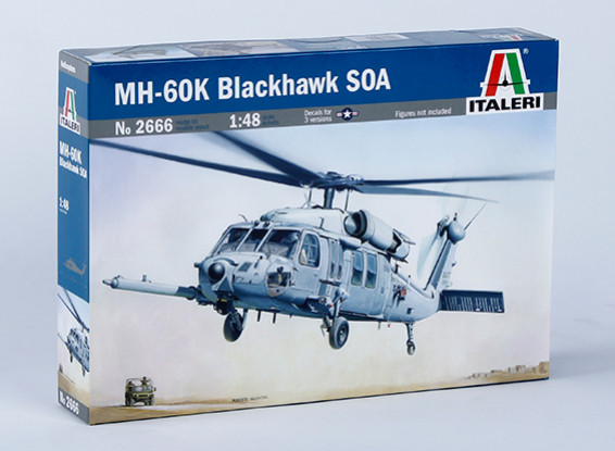 Kit de Italeri Escala 1/48 MH-60K Blackhawk SOA Modelo Plástico