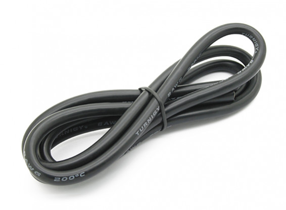 Turnigy alta calidad de silicona 8AWG Wire 1m (Negro)
