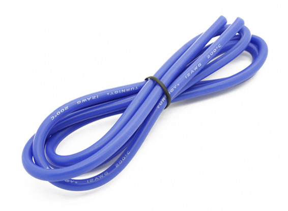 Turnigy alta calidad de silicona 12AWG Wire 1m (azul)