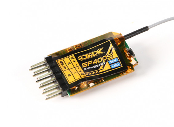 Receptor Futaba OrangeRx SF400S FHSS Compatible con 4 canales de 2,4 GHz FS y SBus