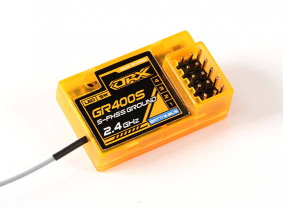 OrangeRx GR400S Futaba FHSS y S-FHSS 4 canales Receptor compatible Planta de 2,4 GHz con FS y SBus