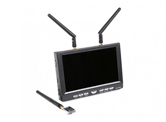 7 "receptor de pantalla de 1024 x 600 de 5,8 GHz Diversidad monitor LCD w / 200mW Un transmisor / V