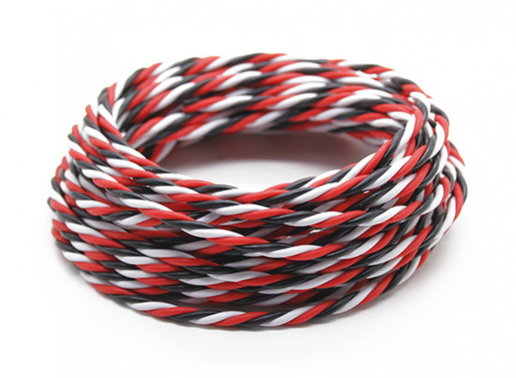 Trenzado 22 AWG Servo cable rojo / Negro / Blanco (5mtr)