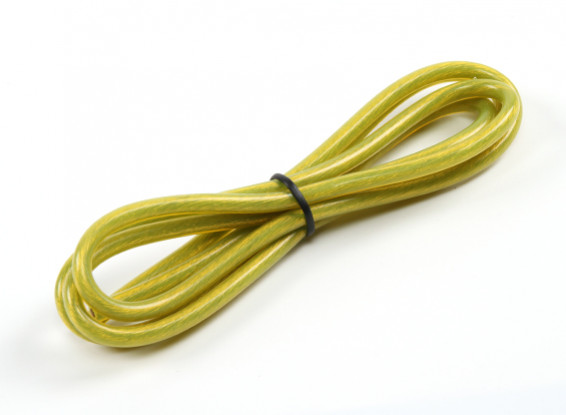 Turnigy Pure-silicona de alambre 12 AWG 1m (amarillo traslúcido)