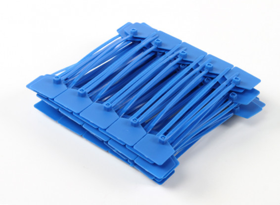 Sujetacables de 120 mm x 3 mm azul con marcador Tag (100pcs)