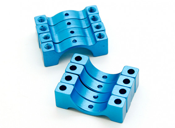Azul anodizado CNC semicírculo aleación de tubo de sujeción (incl.screws) 12mm