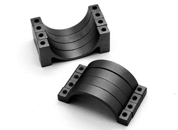 Negro anodizado CNC semicírculo aleación de tubo de sujeción (incl.screws) 28mm