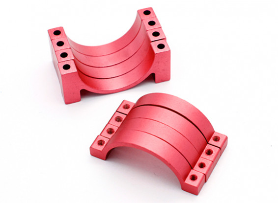 Rojo anodizado CNC semicírculo aleación de tubo de sujeción (incl.screws) 20mm