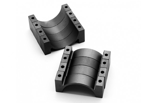 Negro anodizado CNC semicírculo aleación de tubo de sujeción (incl.screws) 30mm