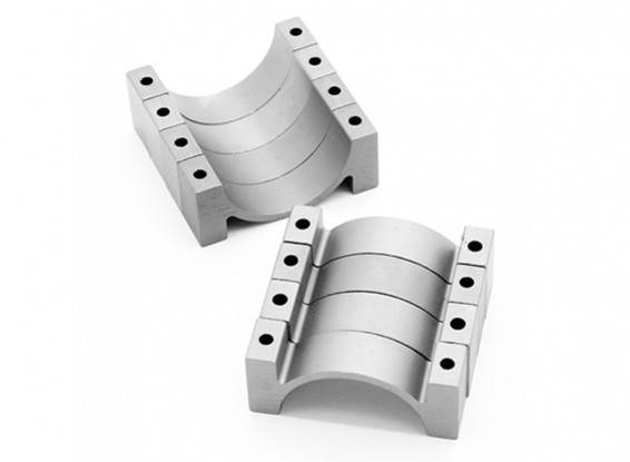 Plata anodizado CNC abrazadera de tubo de aleación semicírculo (incl.screws) 20mm