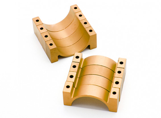 El oro anodizado CNC abrazadera de tubo de aleación semicírculo (incl.screws) 20mm