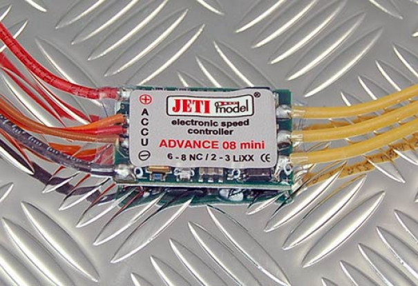 Jeti 08 Mini regulador de la velocidad 2-3S Lipo