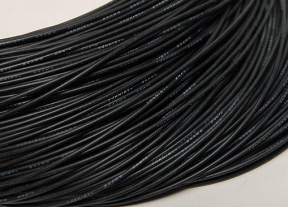 Turnigy Pure-silicona de alambre 24 AWG (1mtr) Negro