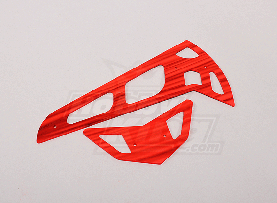 Rojo de neón fantasma de fibra de vidrio horizontal / vertical Aletas Trex 600