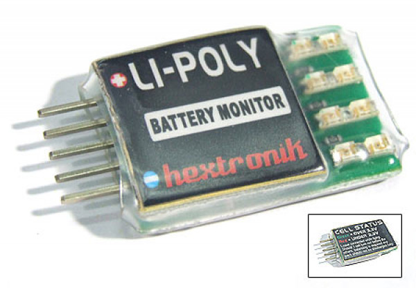 HXT LiPoly monitor de la batería de paquetes 4S