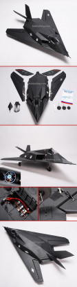 F-117 avión de combate w / sin escobillas EDF RTF
