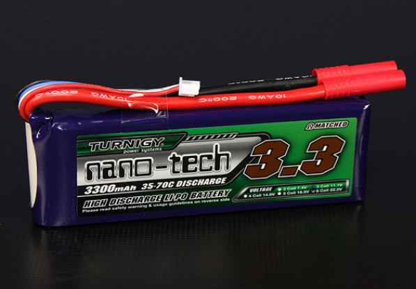 Turnigy nano-tech 3300mAh 3S 35 ~ 70C Lipo Pack de