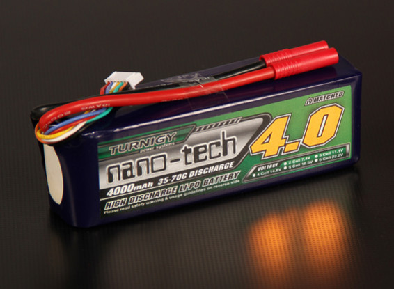 Turnigy nano-tech 4000mah 6S 35 ~ 70C Lipo Pack de
