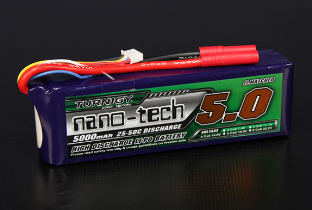 Turnigy nano-tech 5000mah 4S 25 ~ 50C Lipo Pack de