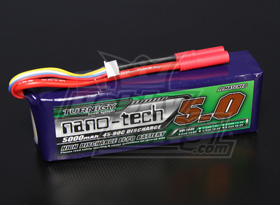 Turnigy nano-tech 5000mah 4S 45 ~ 90C Lipo Pack de
